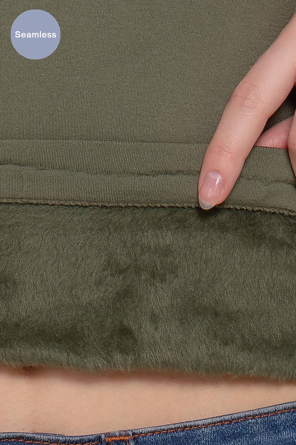 Long Sleeve Crew Neck Inner Fur Seamless Top