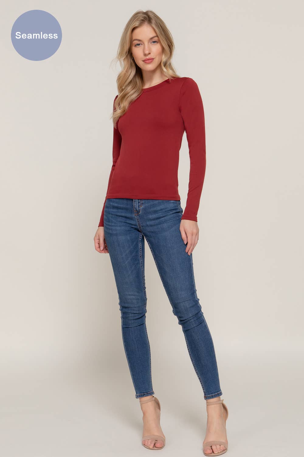 Long Sleeve Crew Neck Inner Fur Seamless Top