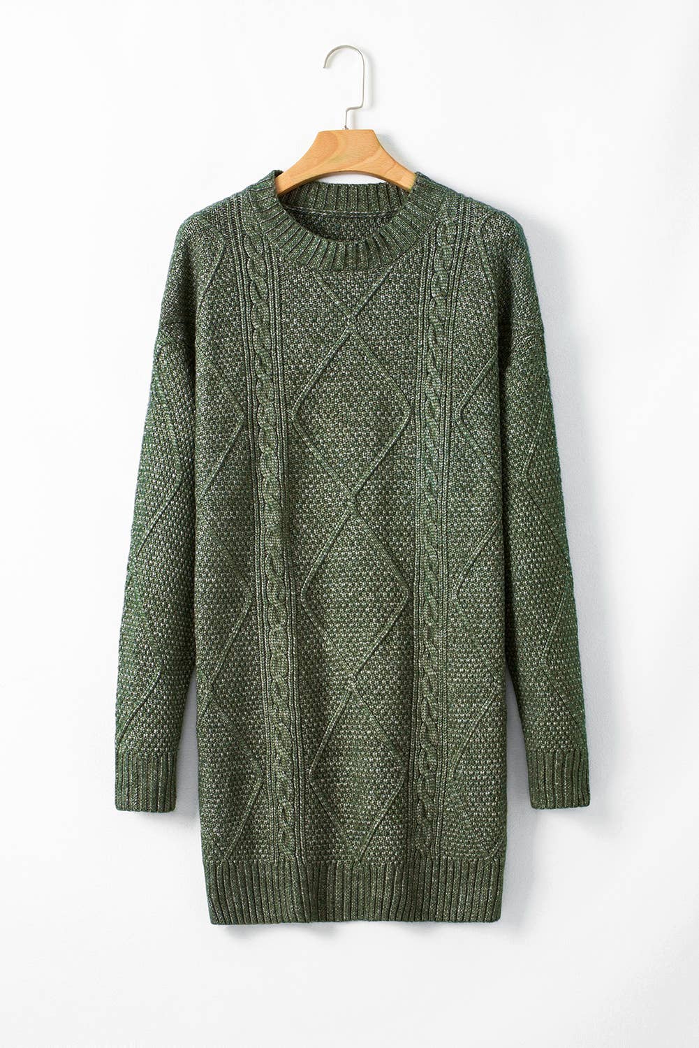Grace Cable Knit Loose Fit Knit Sweater Dress | S-3XL