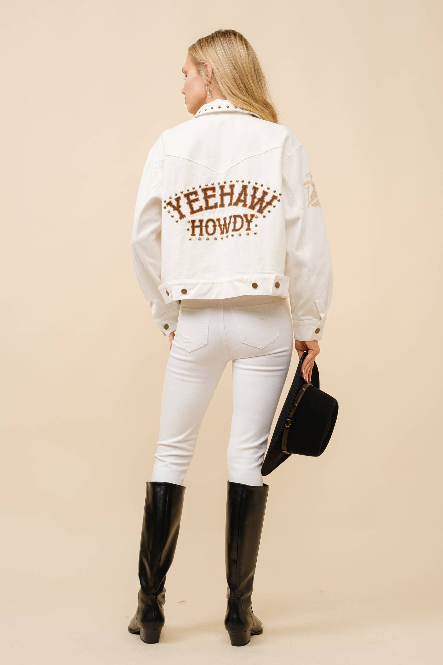 36284J - Yee Haw Howdy Western Denim Jacket