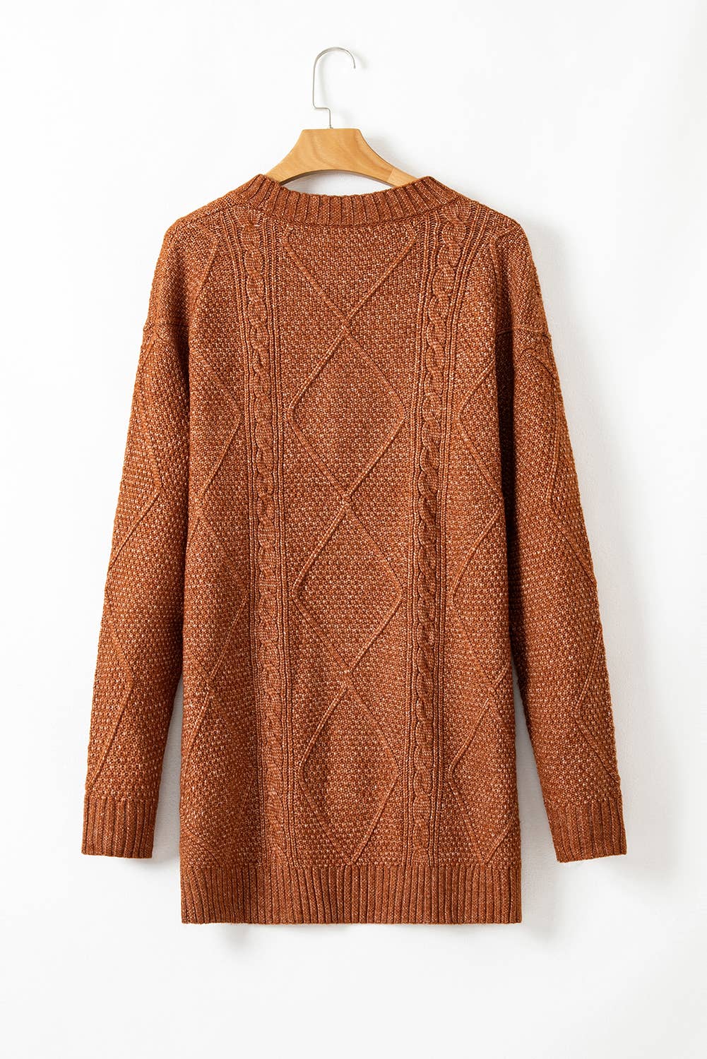 Grace Cable Knit Loose Fit Knit Sweater Dress | S-3XL