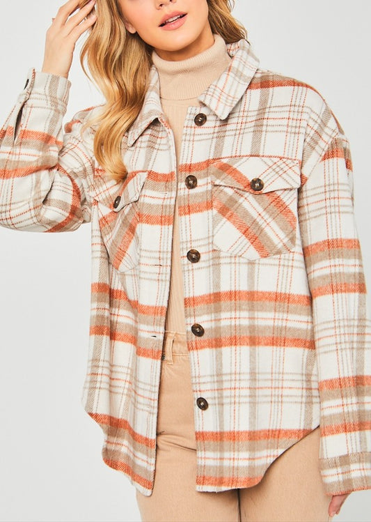 Plaid Bust Pocket Shacket (TERRA)