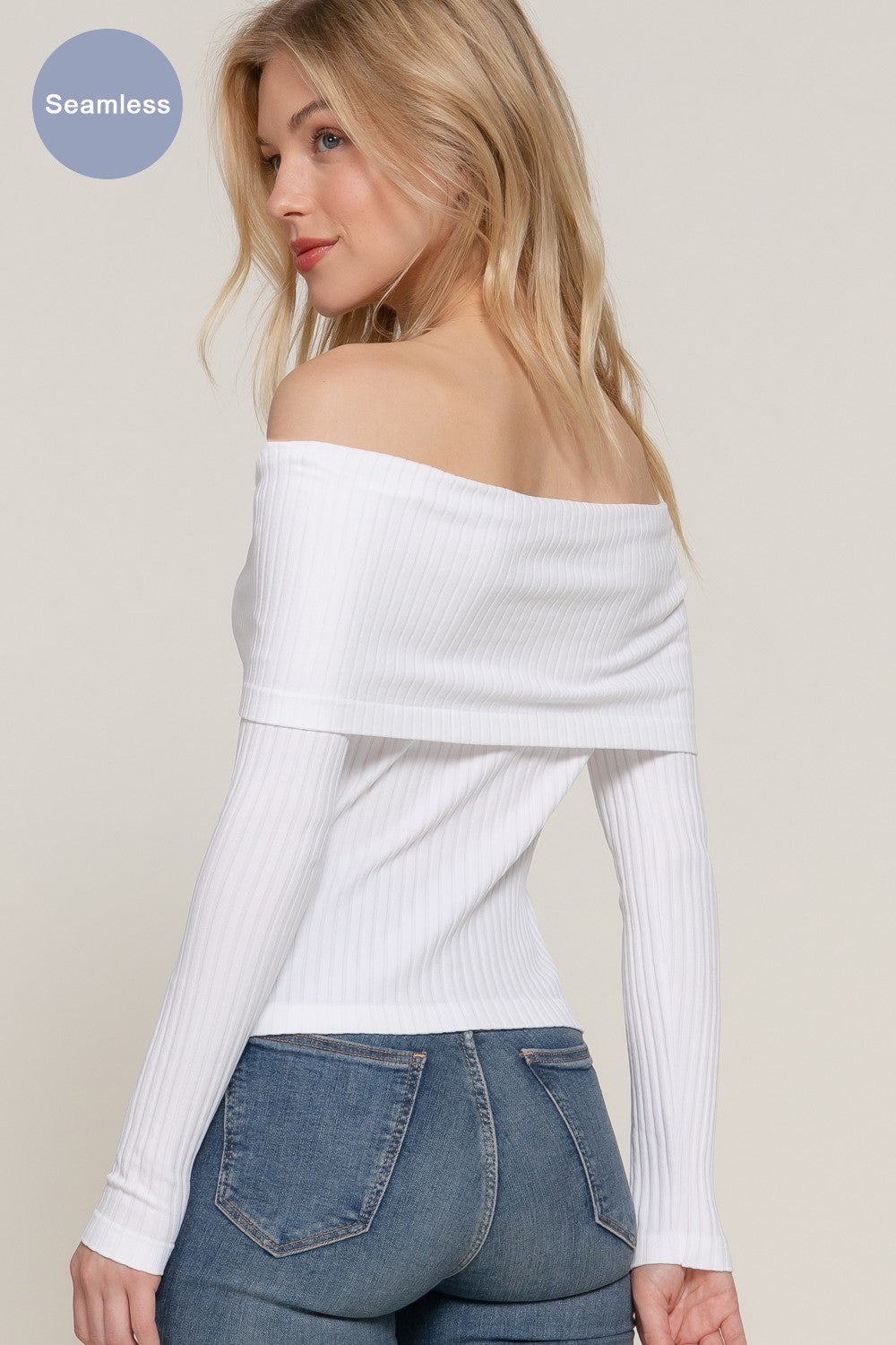 LONG SLV OFF THE SHOULDER SEAMLESS TOP